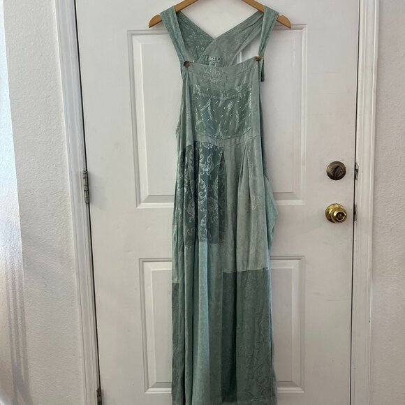 Citron Santa Monica Woman's Green Pinafore Cottagecore Jumper Dress Sz 1x - Picture 1 of 13